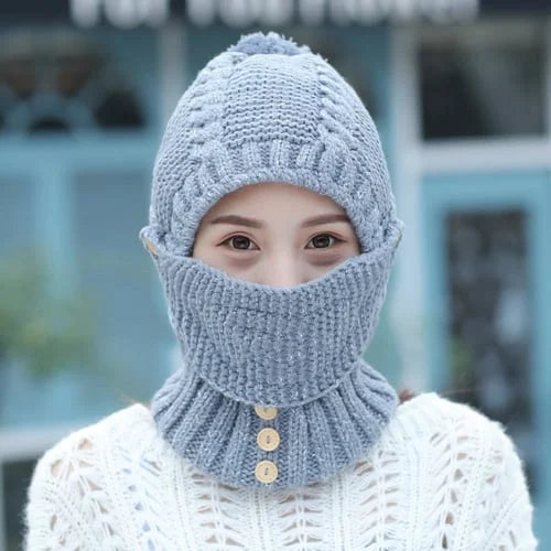 SnowBlock - Bonnet tricoté avec masque 2 en 1