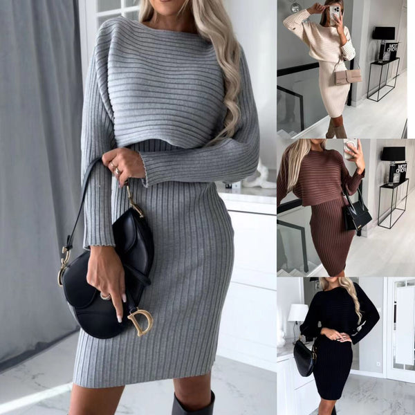NIKA - Ensemble pull en tricot et robe caraco