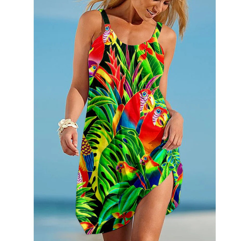 Robe décontractée à MOTIF PERROQUET