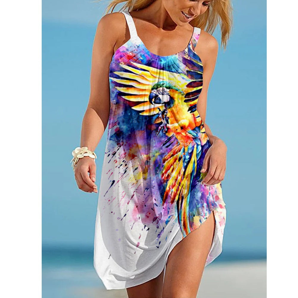 Robe décontractée à MOTIF PERROQUET